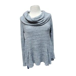 Anthropologie Postmark Maurisa Thermal Waffle Peplum Cowlneck Sweater